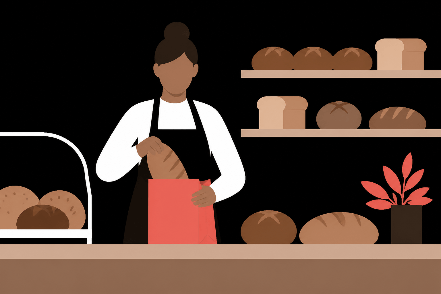 A bakery with fresh loaves