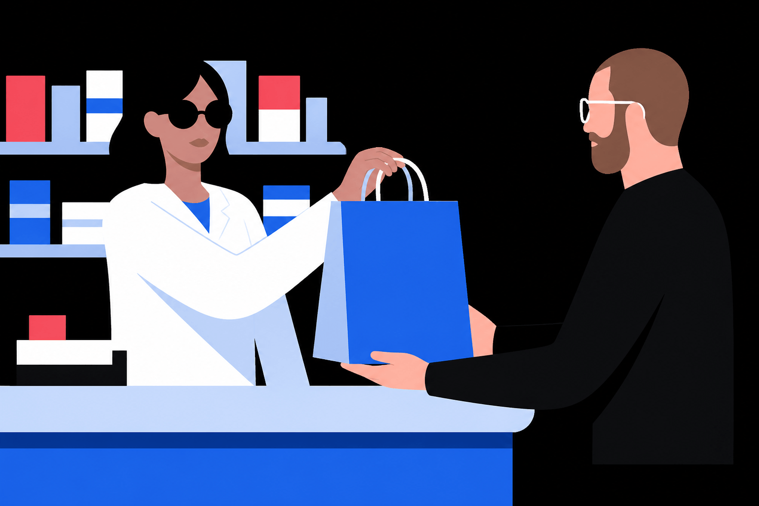 A neighborhood chemist counter